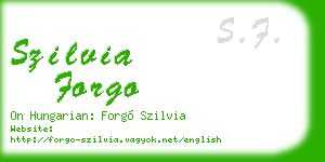 szilvia forgo business card